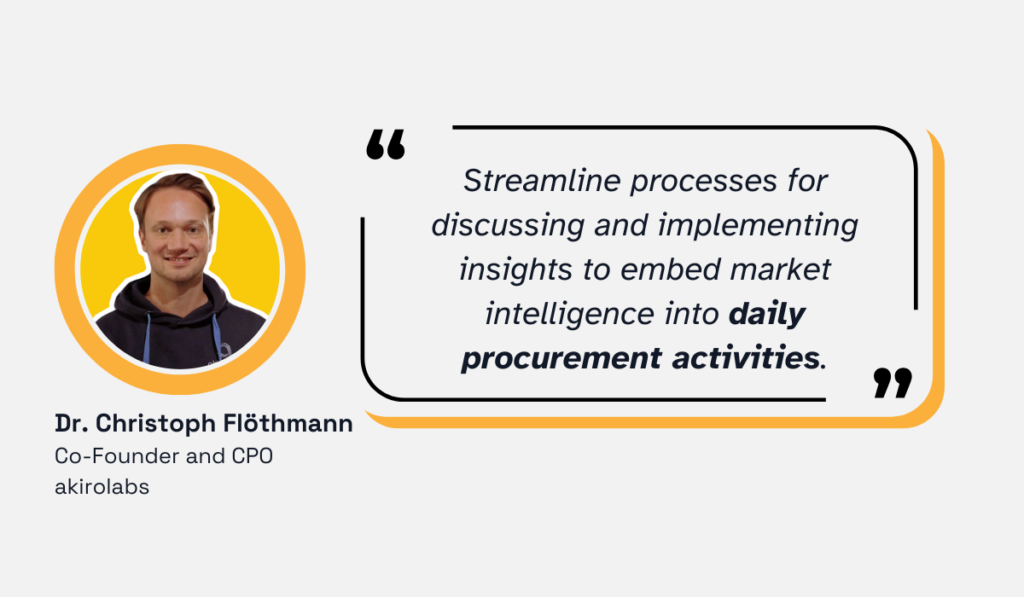 quote about how MI needs to be deeply integrated into procurement workflows