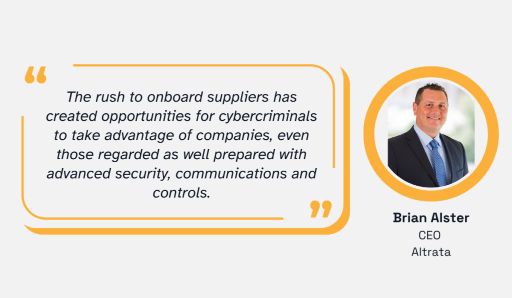 quote on risks caused by rushed vendor onboarding