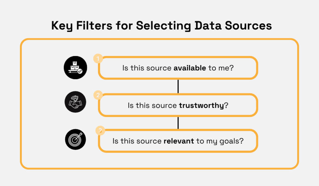 key filters for selecting data sources