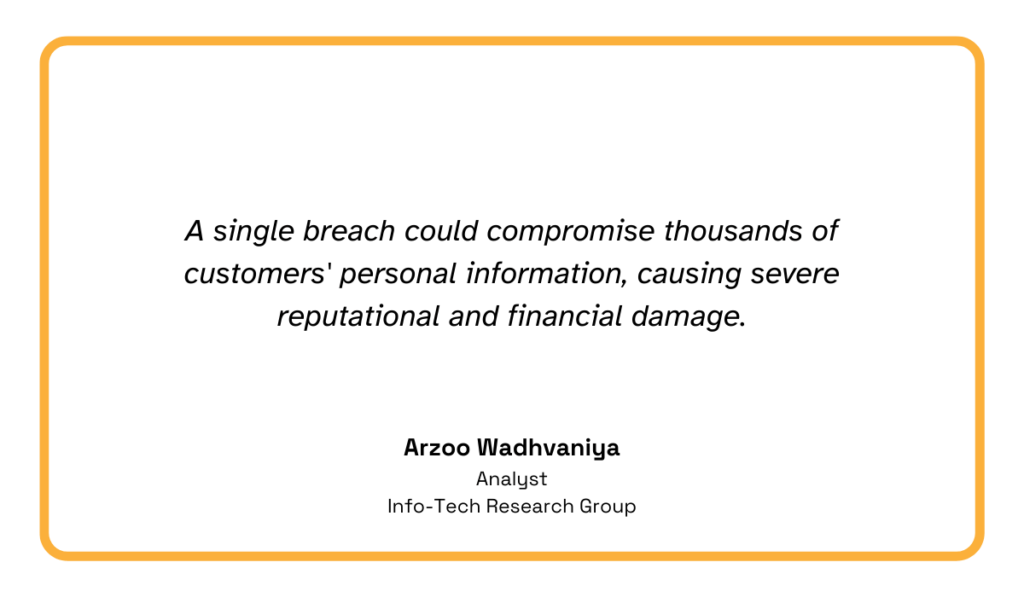 quote on the dangers of breaches compromising customer data