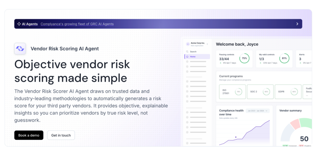 complyance tool screenshot