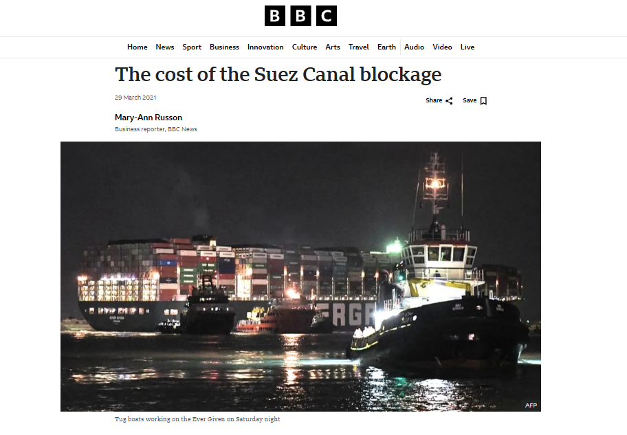 article on the suet canal blockage