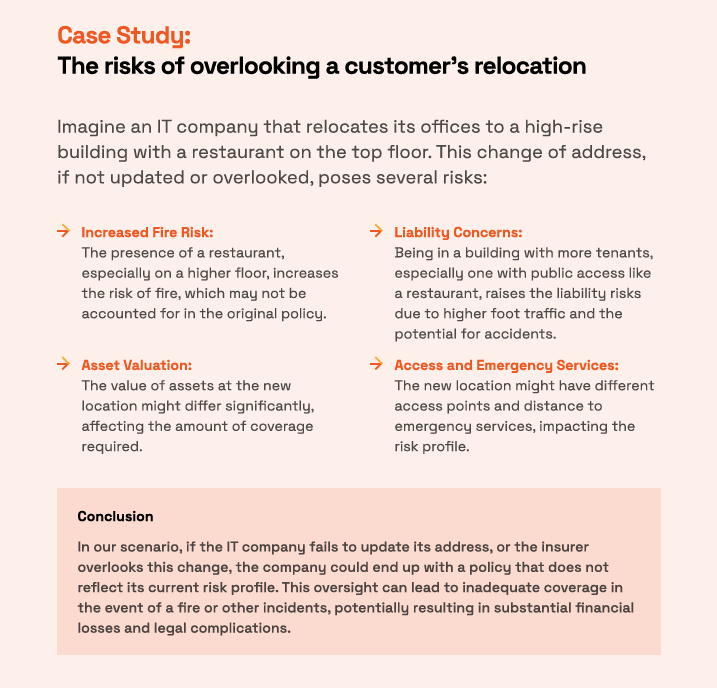 Case study illustrating risks of overlooking customer relocation