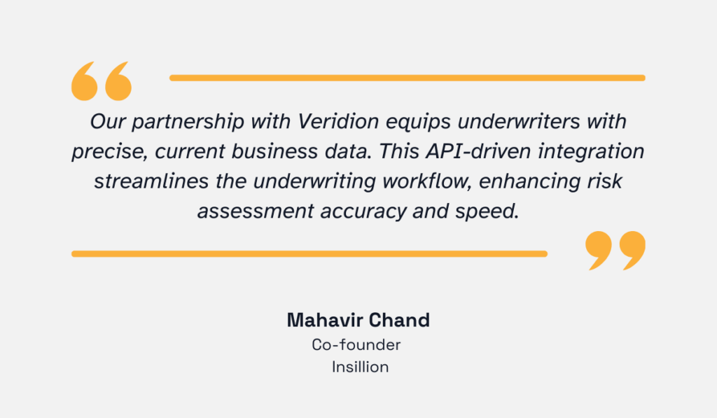 quote on insillion partnership with veridion
