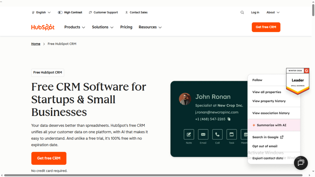 hubspot tool screenshot