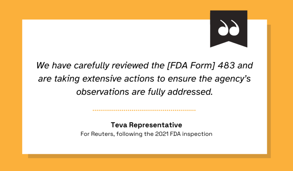 Teva Representative quote