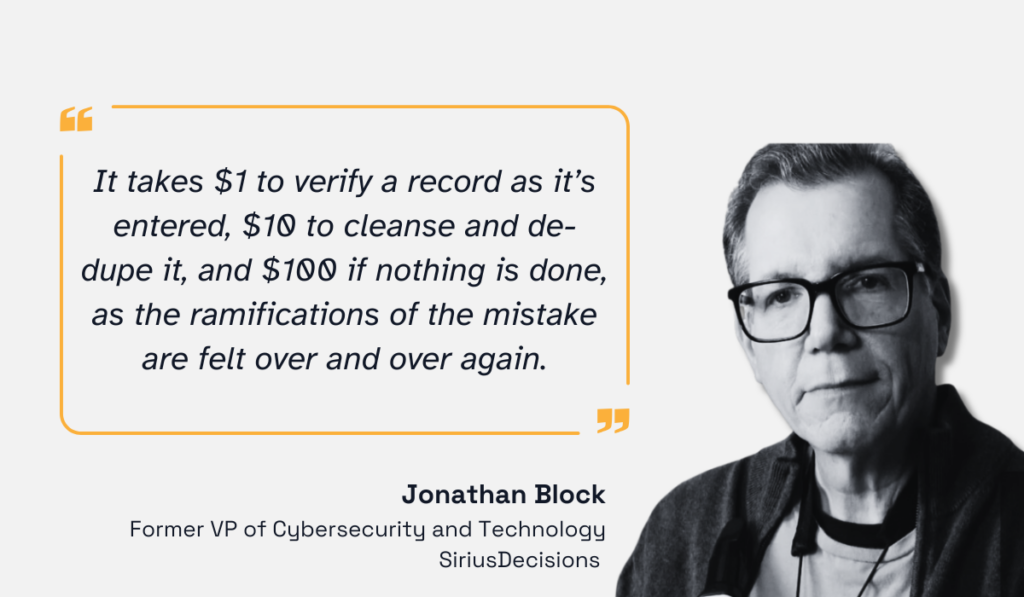 quote on how it’s essential to cleanse and standardize all records before loading them into the hub