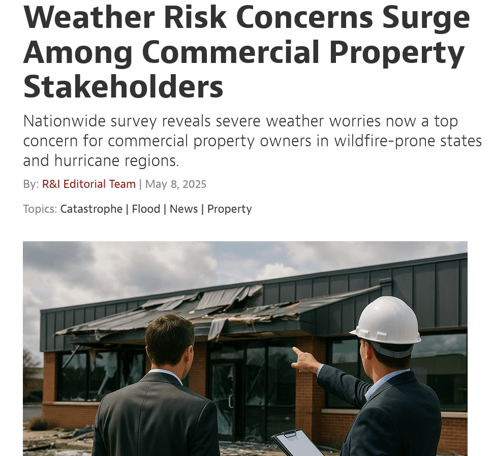 Weather Risk Concerns Surge Among Commercial Property Stakeholders news article headline