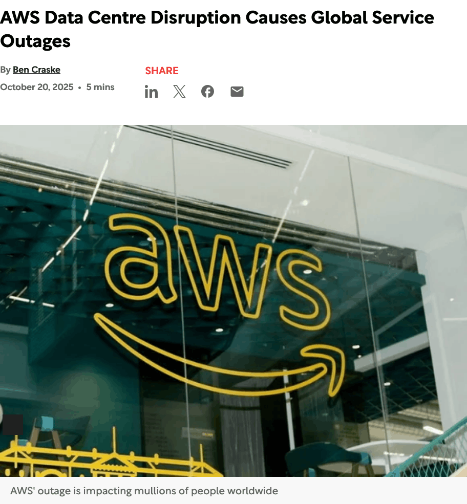 AWS outage news article headline