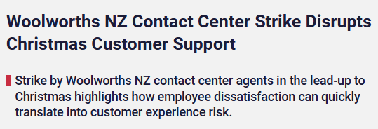 Woolworths NZ contact center strike impact news screenshot