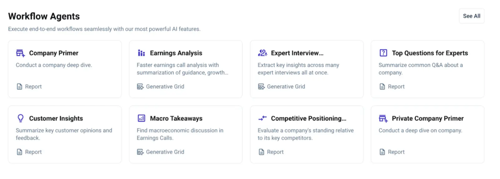 AlphaSense dashboard