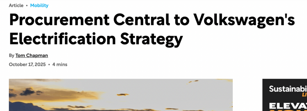 Procurement Central to Volkswagen's Electrification Strategy news headline