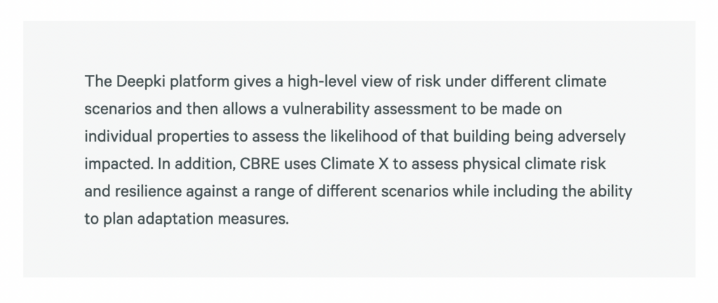 cbre climate risk models explainer