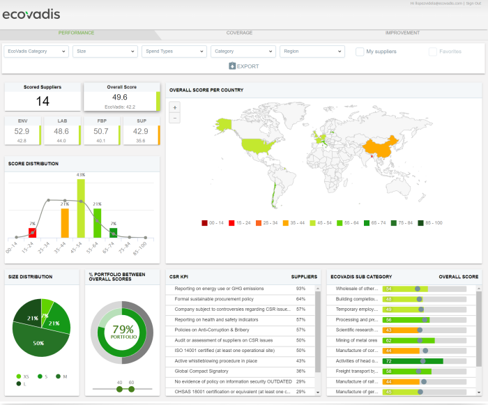 EcoVadis dashboard