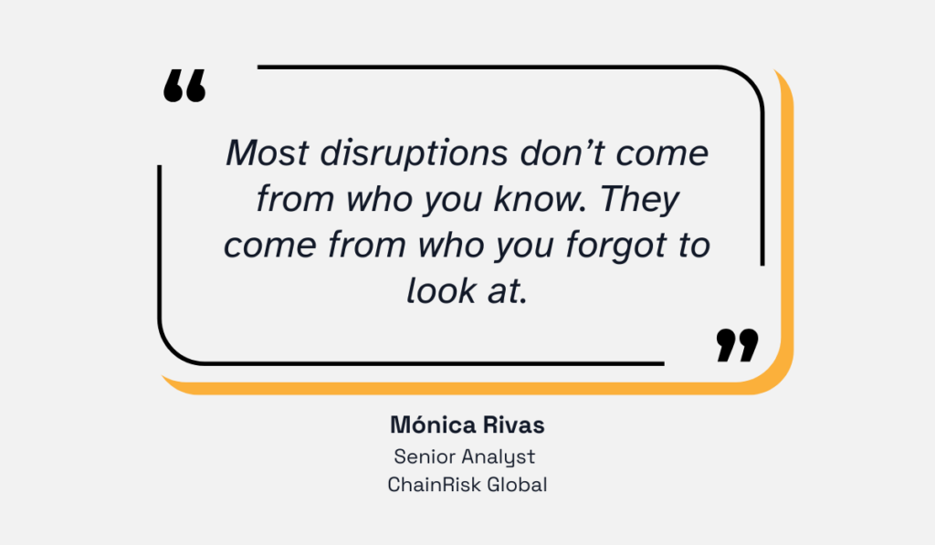 quote on how most disruptions come from suppliers companies don't know