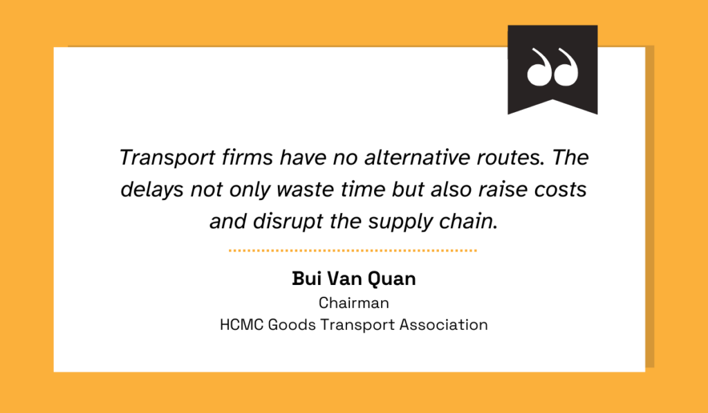 quote on how Vietnam’s logistics industry is aware of bottlenecks