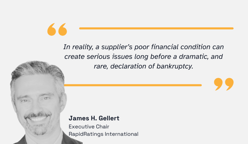 quote on the issues a supplier's poor financial condition can cause
