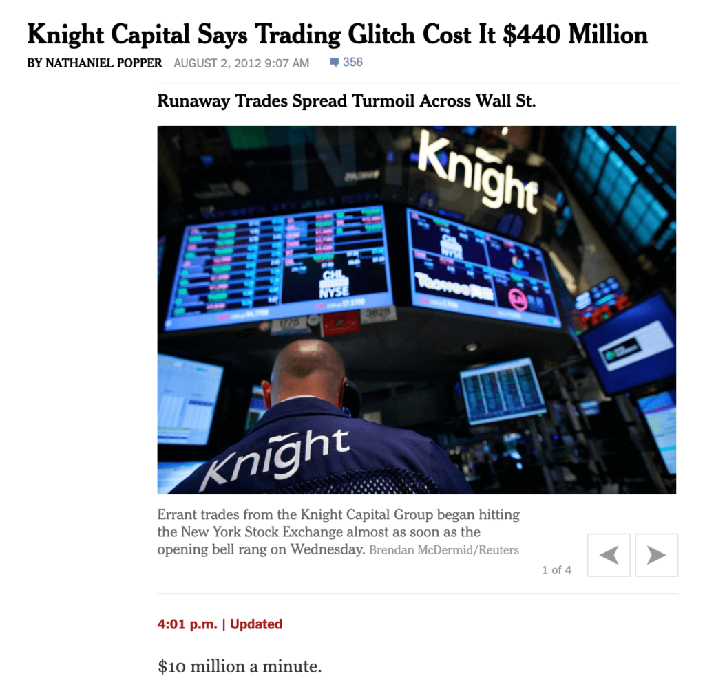 knight capital group loss of $440 million