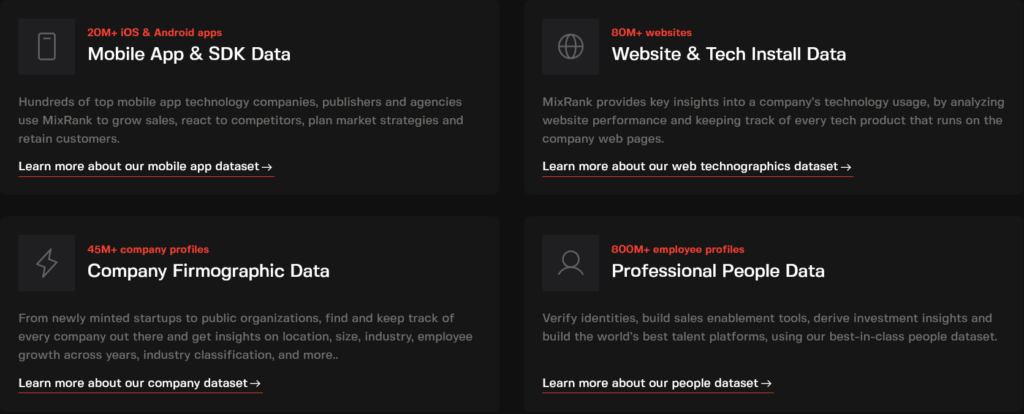 MixRank dashboard