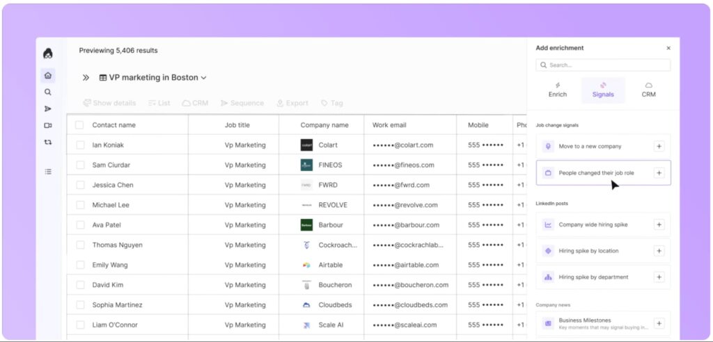 Lusha dashboard